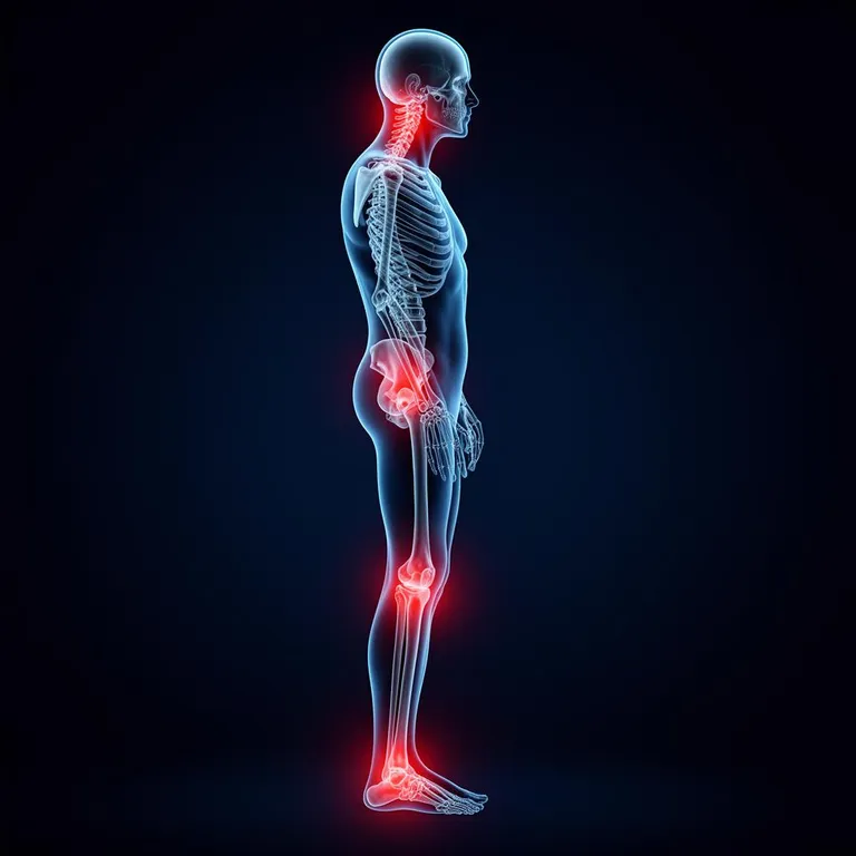 Misaligned posture with pain points